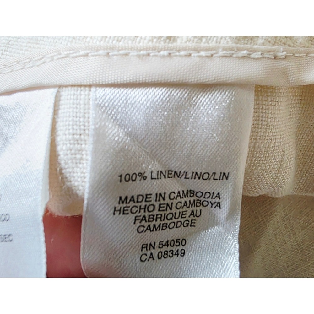 ANNE KLEIN‎ Womens 22W Beige Linen Cargo Capri Pants Cropped Beach Wide Leg - Picture 11 of 11